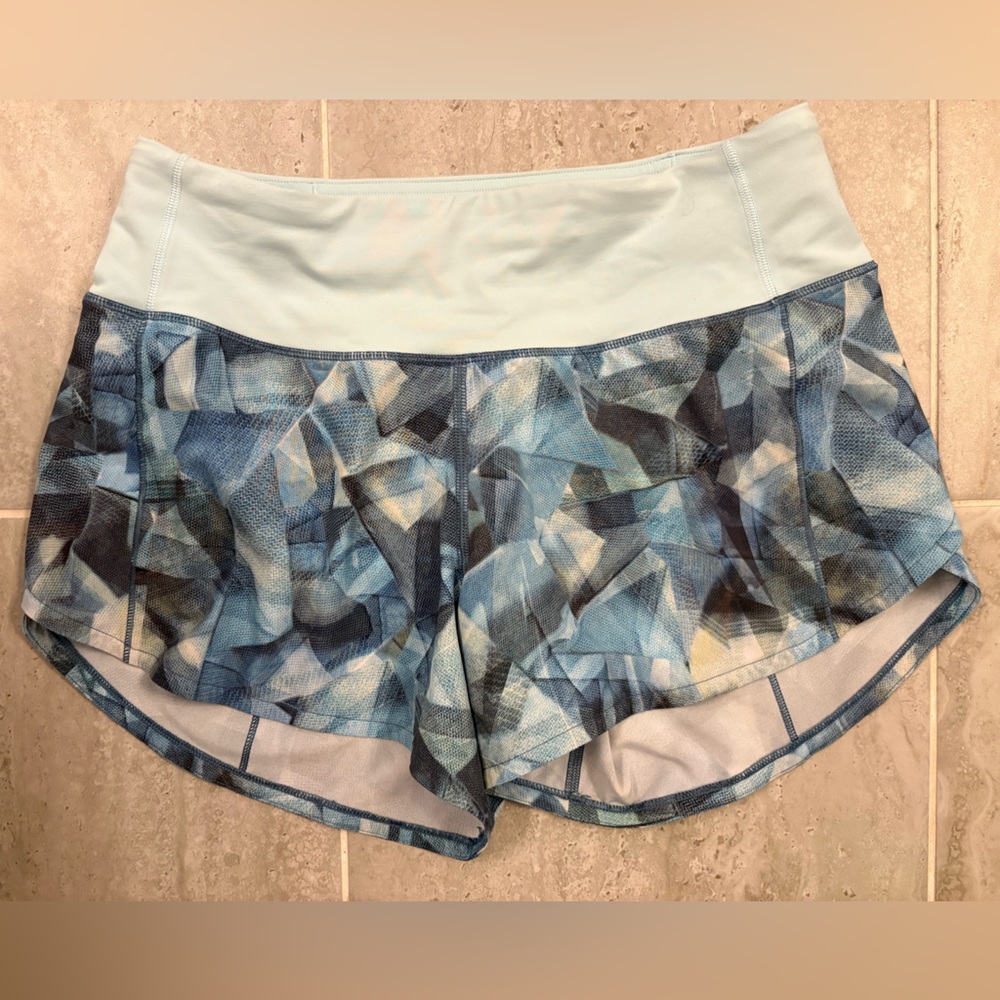 lululemon athletica Blue Geometric Athletic Shorts
